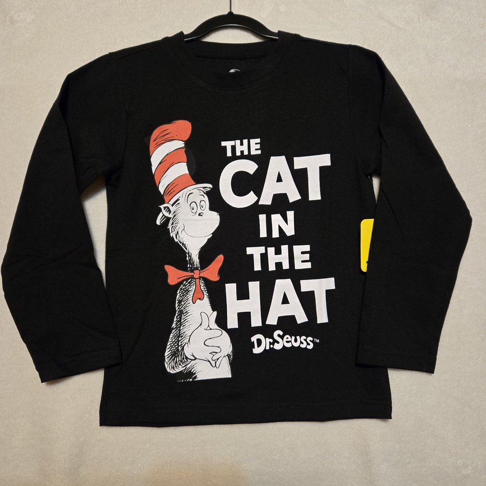 Dr. Seuss Black 'The Cat in the Hat' Kids Shirt Size 7